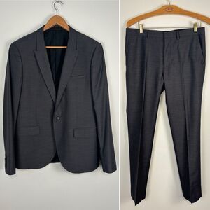 Topman Suit Men 42R Jacket 34R Pants Gray 2 Piece Suit Read